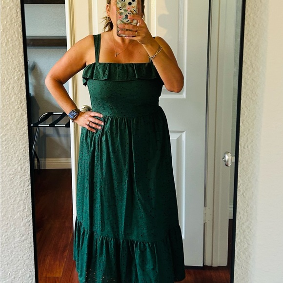 LOFT Green Ruffle Dress - Picture 4 of 8